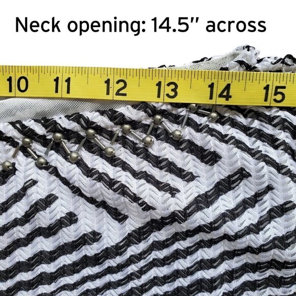 Alberto Makali Dolman Sleeve Bateau Beaded Neckline Pleated Geometric print XL - Picture 10 of 15